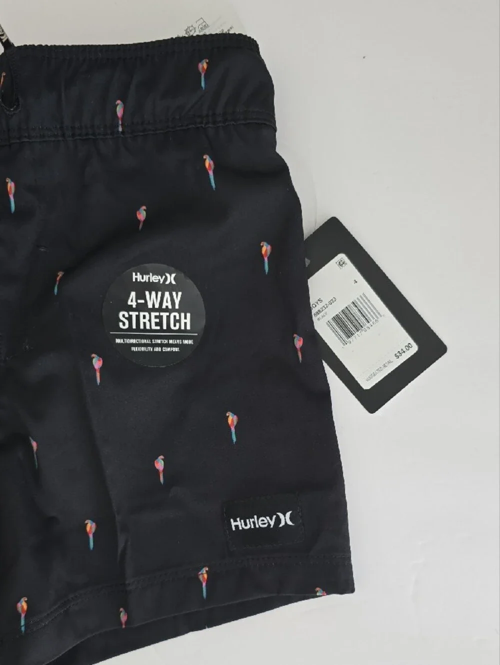 Hurley Black Swim Shorts with Pink and Blue Cone Print